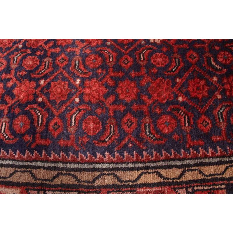ECARPETGALLERY Hand-knotted Andelz Dark Navy, Red Wool Rug - 3'3 x 9'8