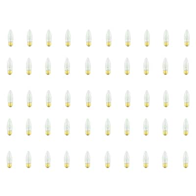 Bulbrite Pack of (50) 40 Watt Dimmable B10 Incandescent Light Bulbs with Clear Finish and Medium (E26) Base - Warm White Light