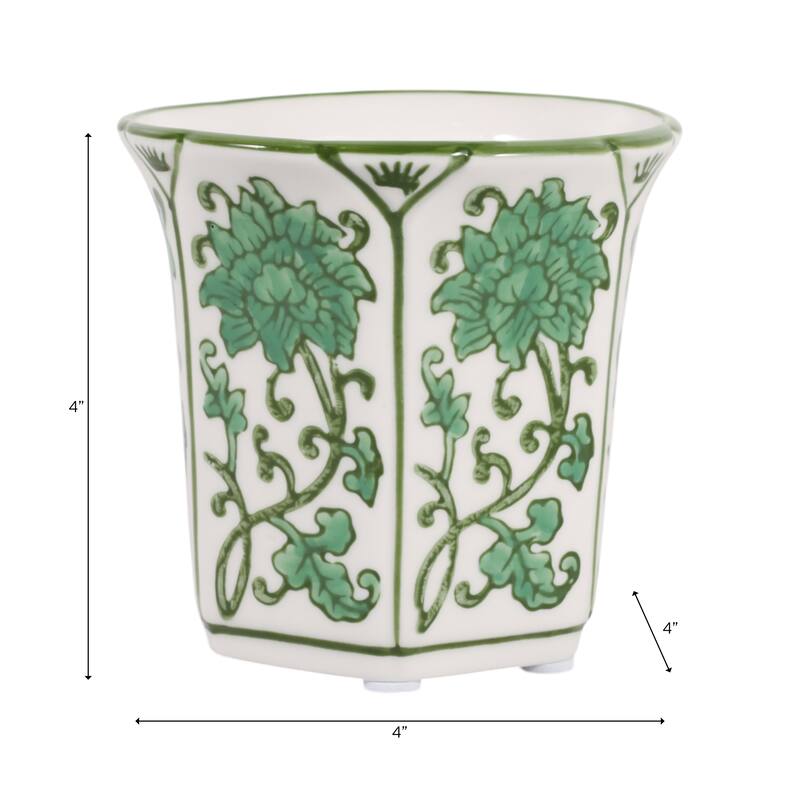 Modern Chinoiserie Ceramic Candle - Lavender Verbena Scented - 4.0"
