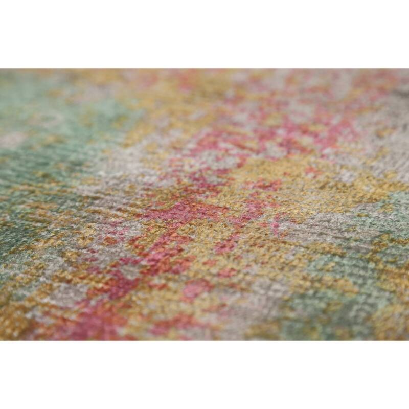 Colorful Abstract Modern Area Rug Hand-Knotted Wool Carpet - 6'7" x 9'5"
