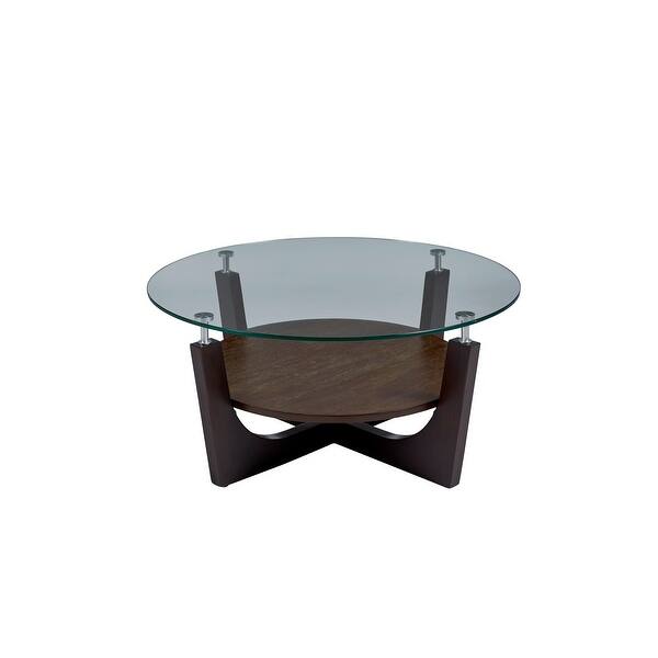 Four Points Round Glass Top Cocktail Table 38x38x17 H Overstock 31706678
