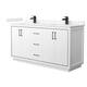 Option White / Carrara Cultured Marble Top / Matte Black