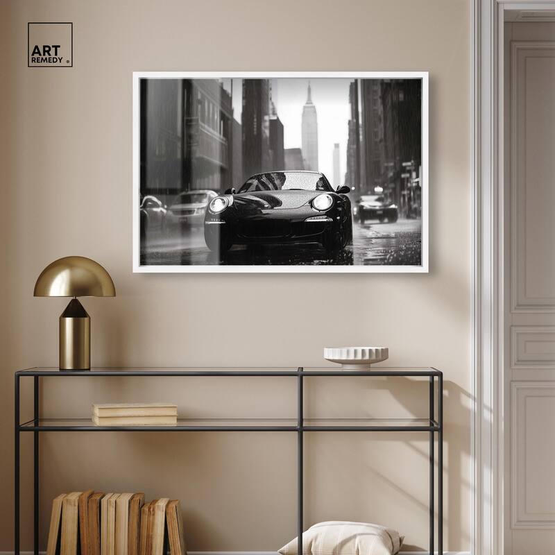 Driving in the Rain NYC Shadowbox by Art Remedy