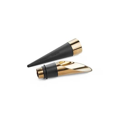 Rosendahl Grand Cru Wine Stopper and Pourer, Black/Patinated Steel, 2 pcs.