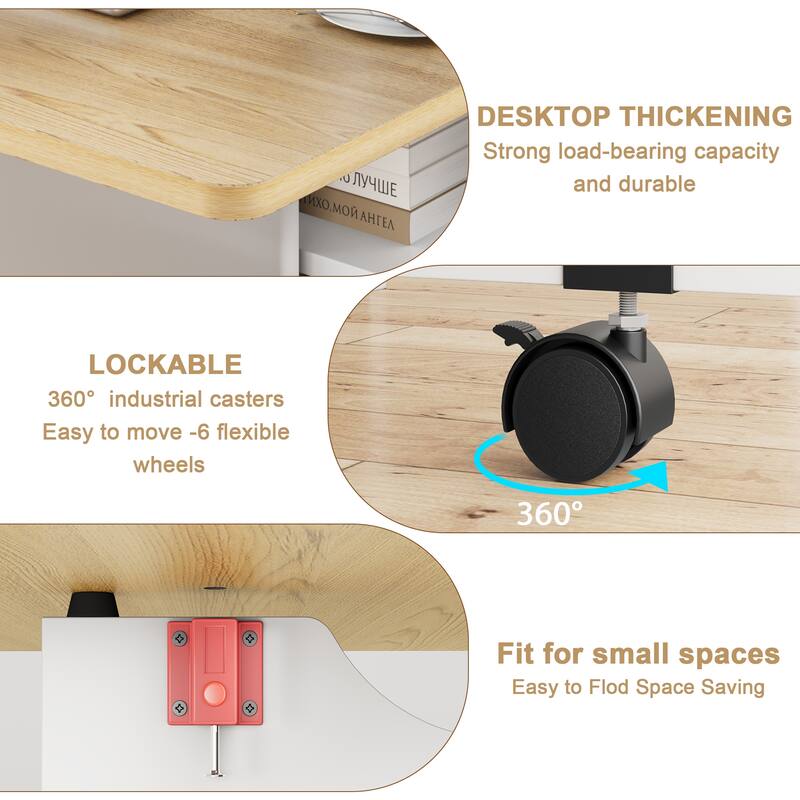 Folding Dining Table with 2 Tier Storage