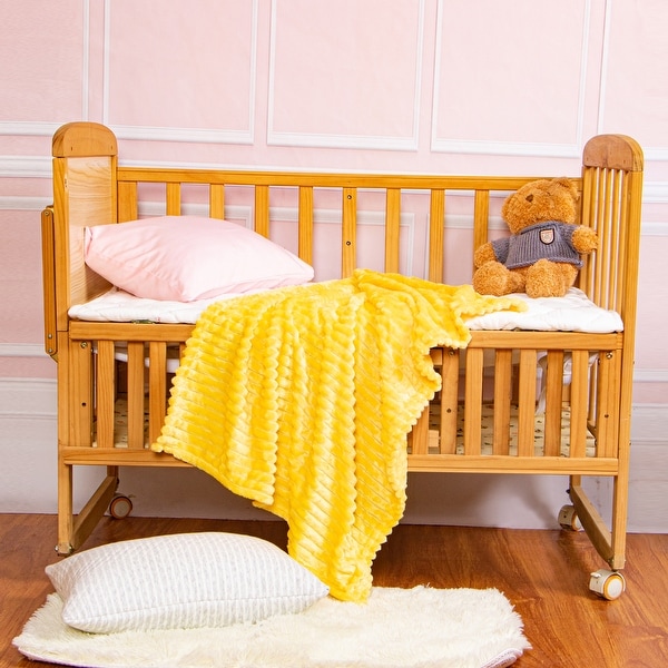 NTBAY Super Soft Cozy Solid Color Reversible Flannel Baby Blanket, Lightweight Striped Pattern Travel Blanket 30" x 40". Opens flyout.