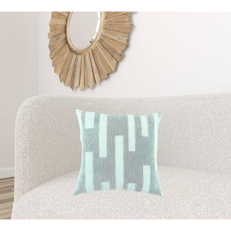 Aqua Blue Dimensional Pattern Play Throw Pillow