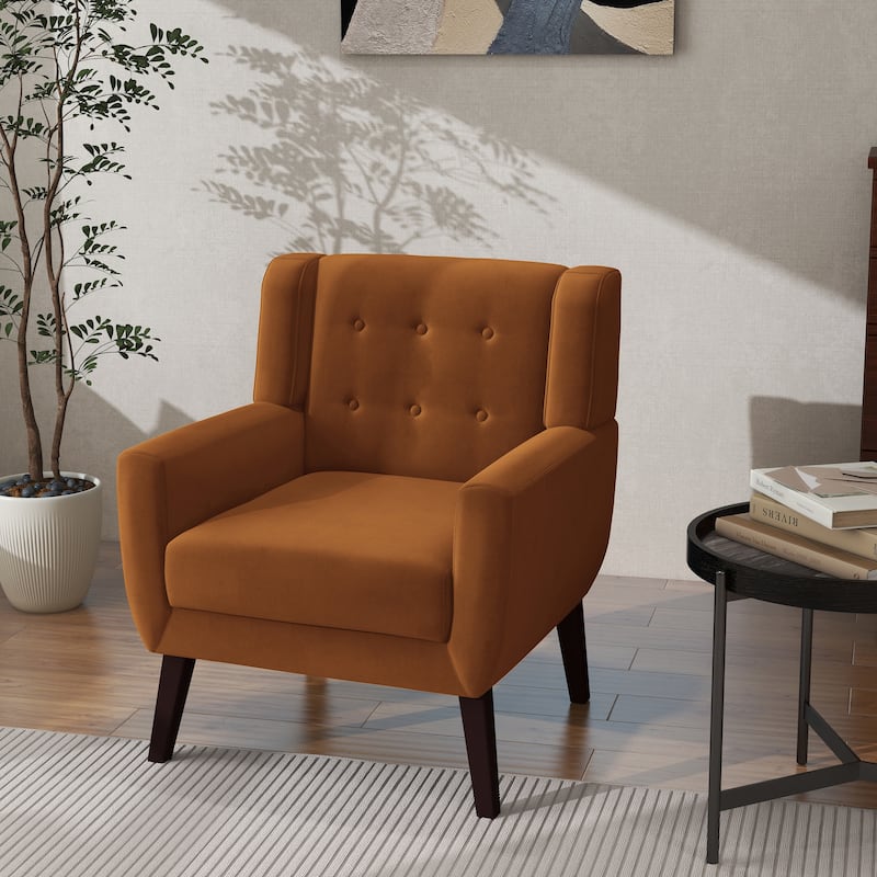 Modern Accent Chair Velvet Armchair - 28.9"W x 35.1"H x 29.5"D