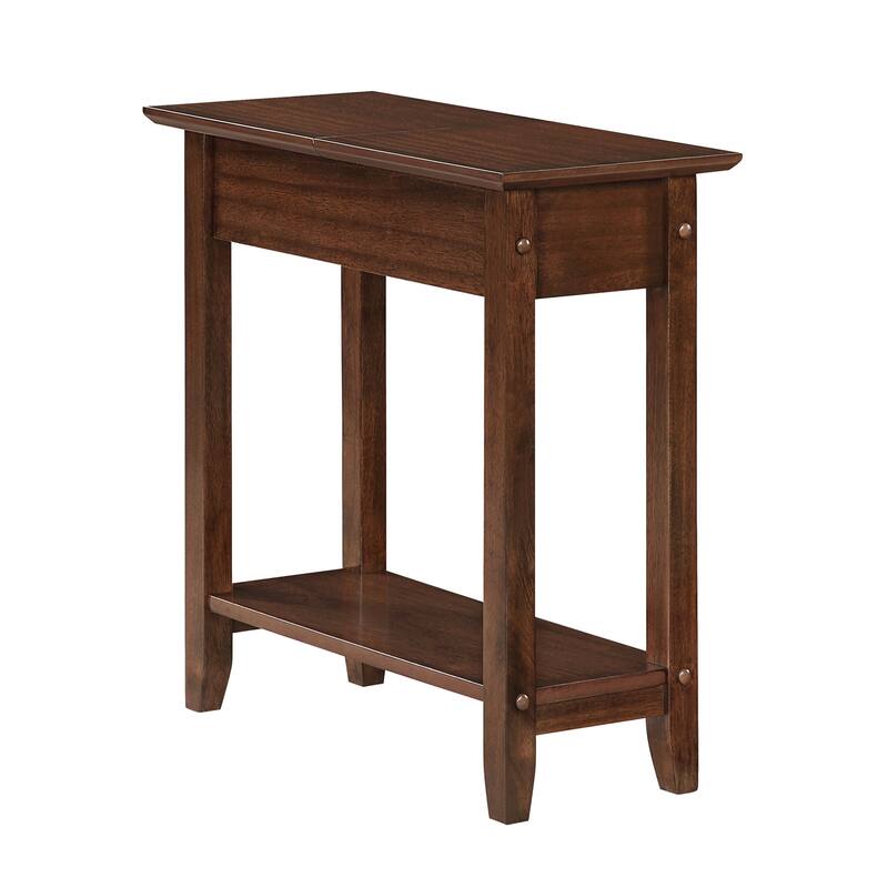 Convenience Concepts American Heritage Flip Top End Table with Shelf - Espresso