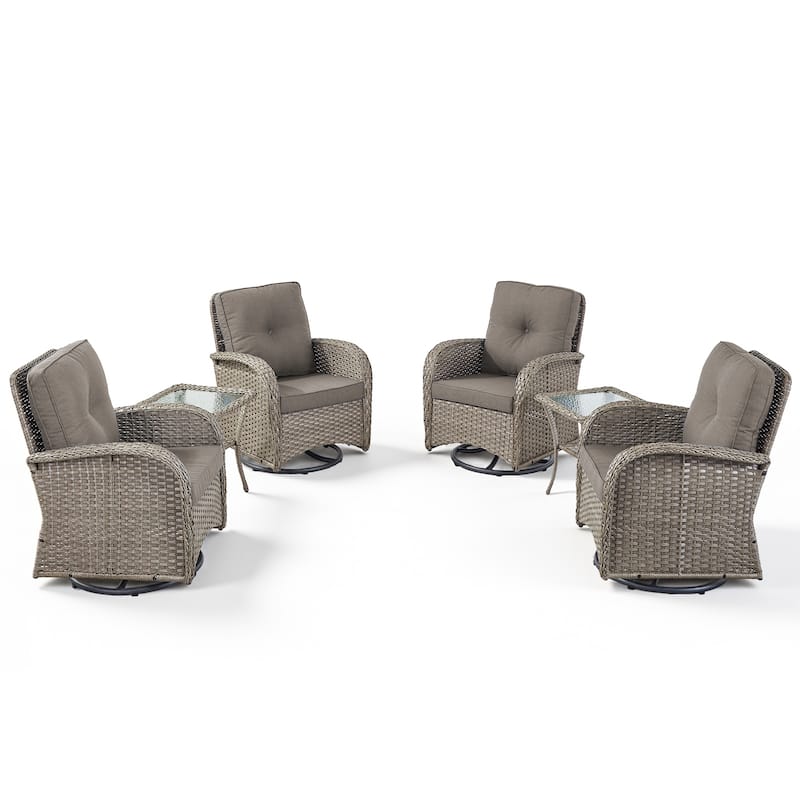 Gymojoy Outdoor Wicker Patio Furniture Chair Set Weather-Resistant
