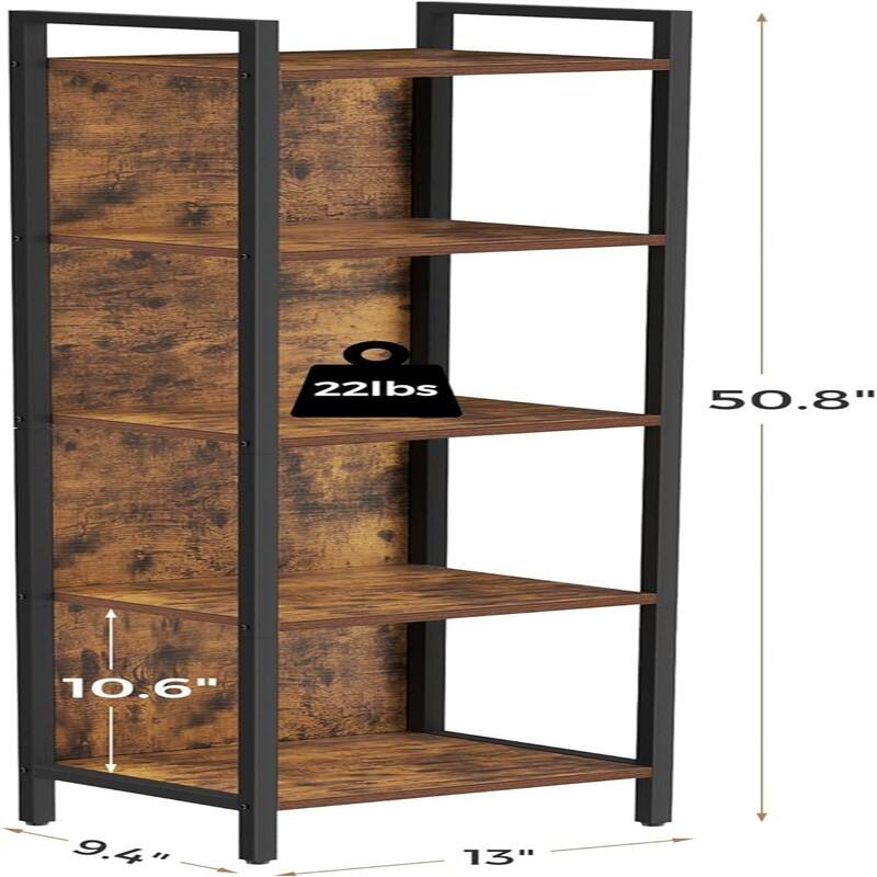 5 or 6 Tier Bookshelf Narrow Bookcase for Small Space