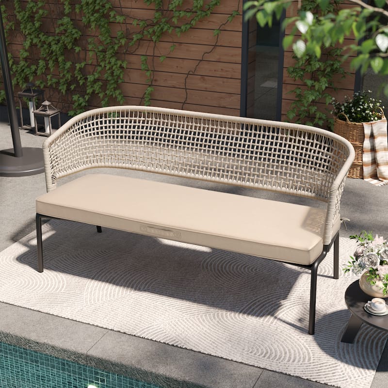 VredHom Outdoor Bench Settee Cushion Patio Loveseat Swing Cushion - 1PC - Beige-59in