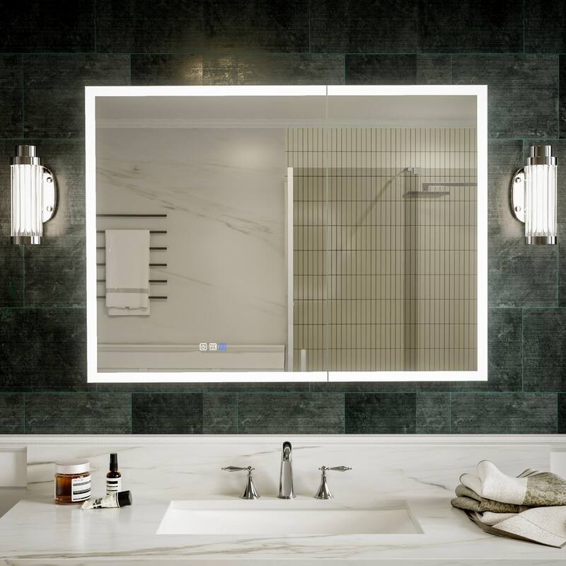 Modland 36"-48"W x 30"H LED Bathroom Medicine Cabinet Dimmable Anti-Fog,Recessed or Surface Mount - 40X30