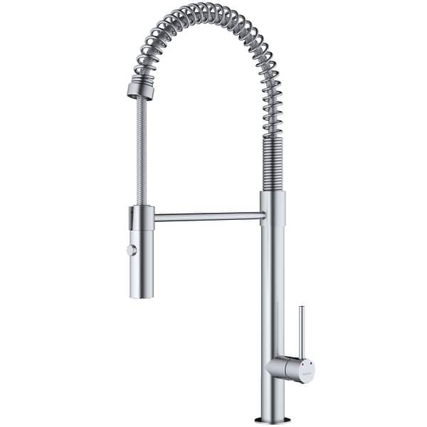 slide 23 of 28, Karran Bluffton Single-Handle Pull-Down Sprayer Kitchen Faucet Stainless Steel