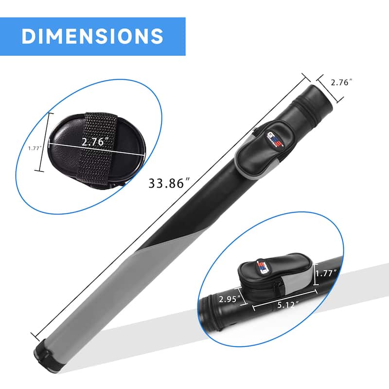 GSE™ 1x1 Deluxe Hard Billiard Pool Cue Stick Carrying Case, Billiard Cue Case Holds 1 Butts/1 Shafts (7 Colors)