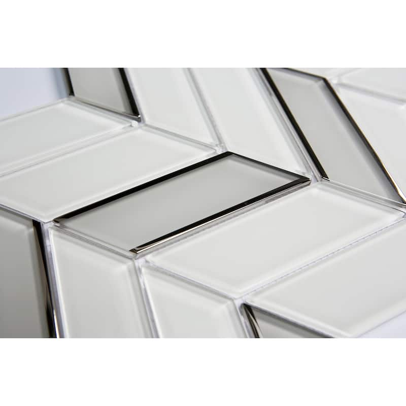 Chervon Glass Mosaic Wall Tiles