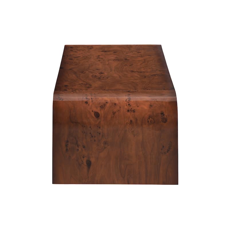 Christopher Knight Home - Burri Modern 53.7" Rectangular Waterfall Coffee Table with Curved Edges, Versatile for Living Areas