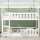 preview thumbnail 3 of 16, Solid Wood Twin Over Twin House Bunk Bed with Fence and Door