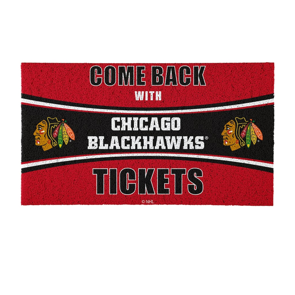 Carolina Hurricanes 28 in. x 16 in. PVC "Come Back With Tickets" Trapper Door Mat