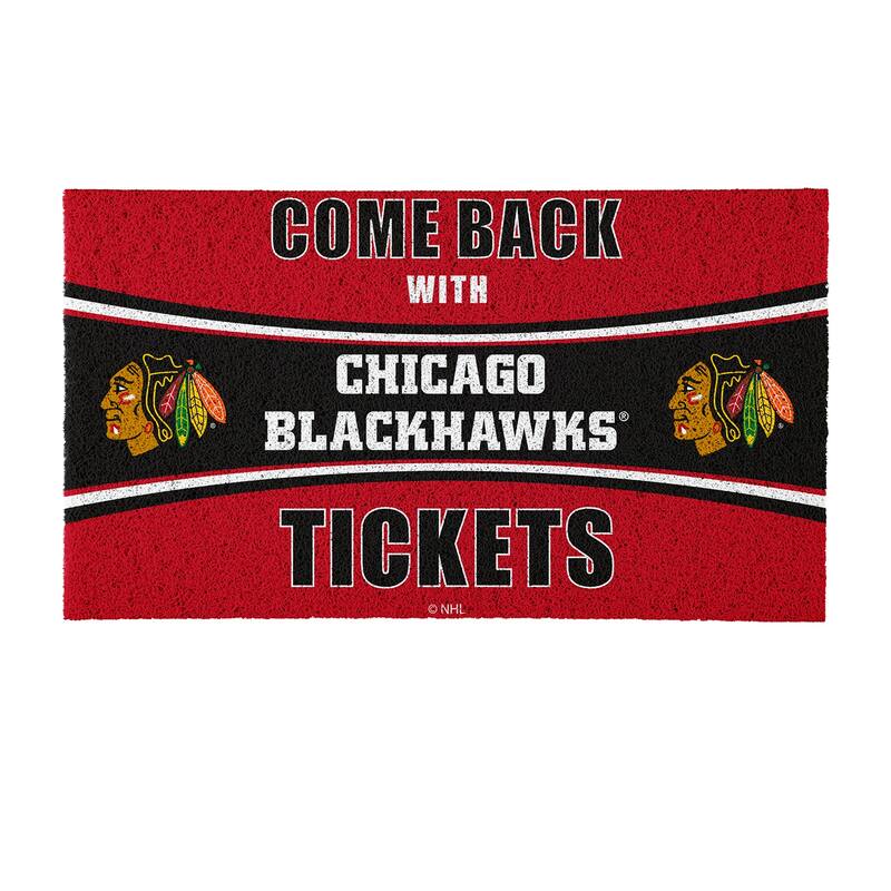 Carolina Hurricanes 28 in. x 16 in. PVC "Come Back With Tickets" Trapper Door Mat