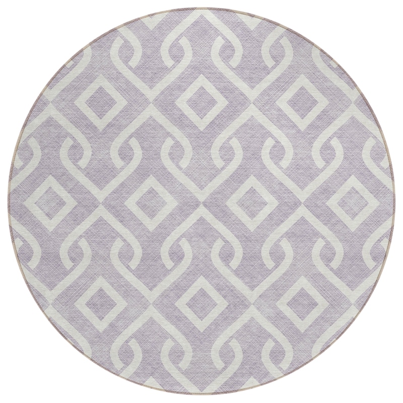Machine Washable Indoor/ Outdoor Chantille Scroll Trellis Rug