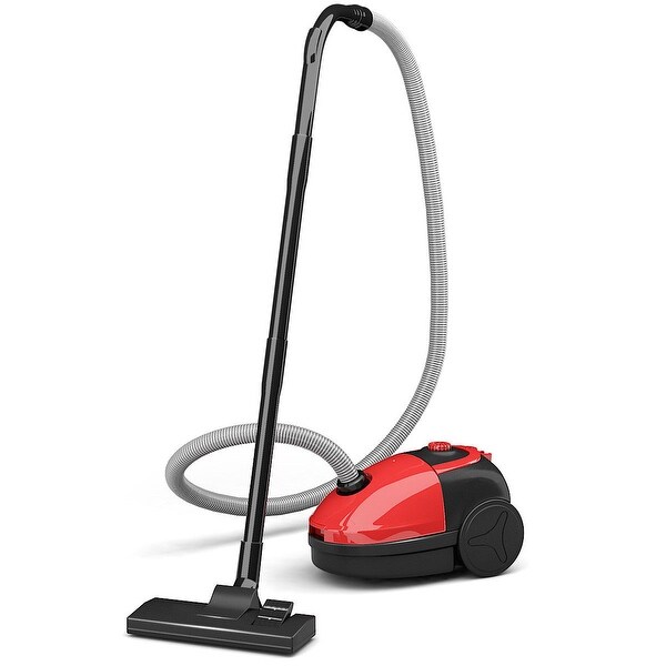 Costway Vacuum Cleaner Canister Bagged Cord Rewind Carpet Hard Floor w Washable Filter