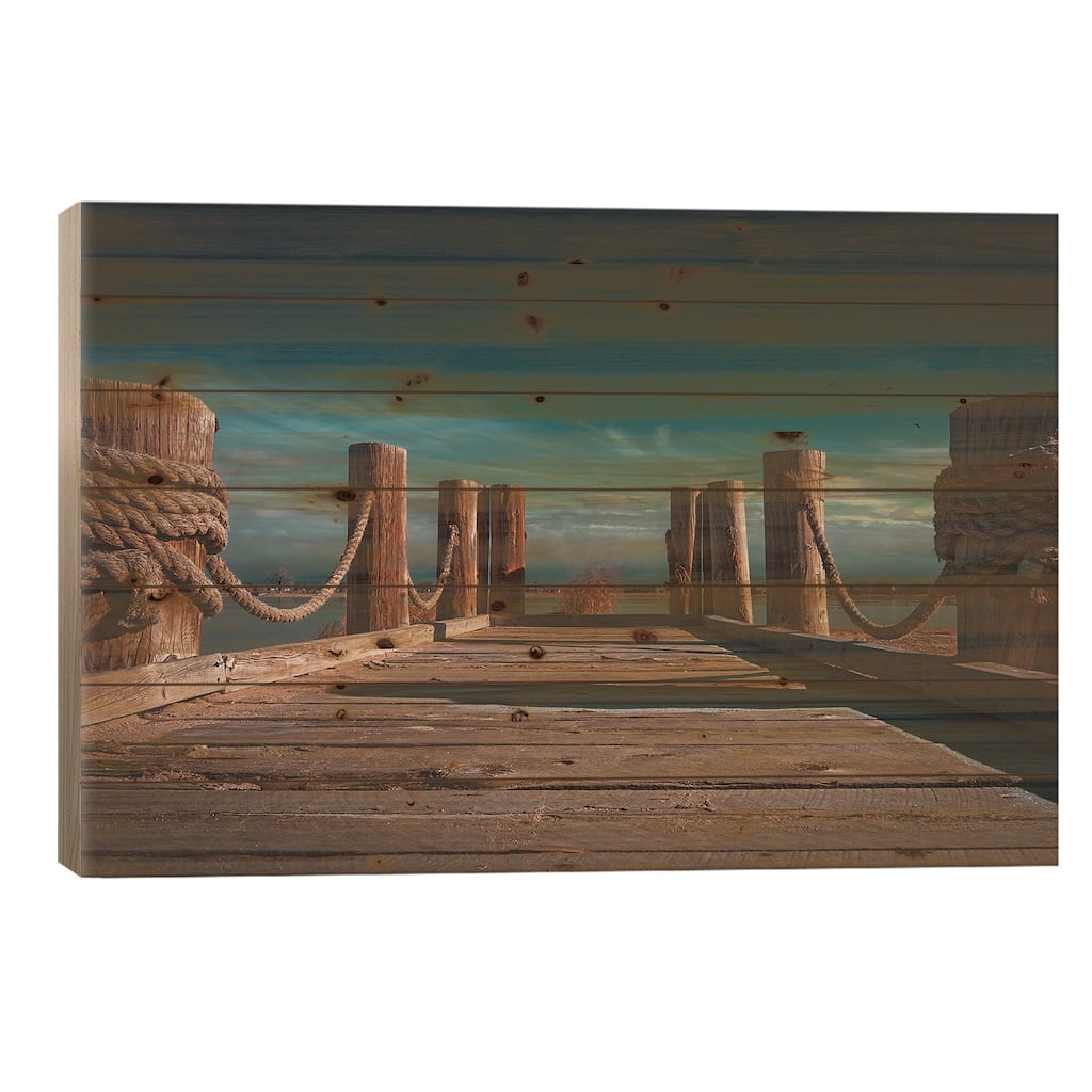 Windsor Lake Dock Print On Wood by Christopher Thomas - Multi-Color