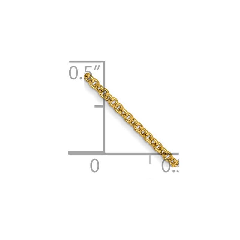Curata 14k Yellow Gold Solid Polished 1.5mm Cable Chain Necklace Option 16 18 20 22 24 26