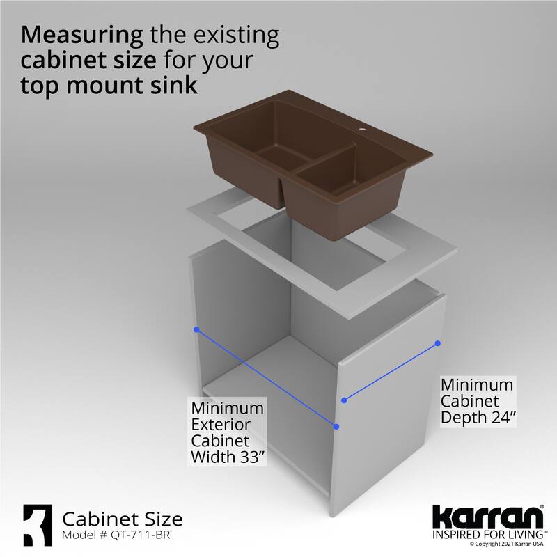 Karran Drop-In Quartz Double Bowl Kitchen Sink