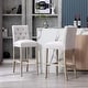 preview thumbnail 26 of 29, Carter 29" Button Tufted Bar Stool (Set of 2) Antique Gray Finish Light Grey