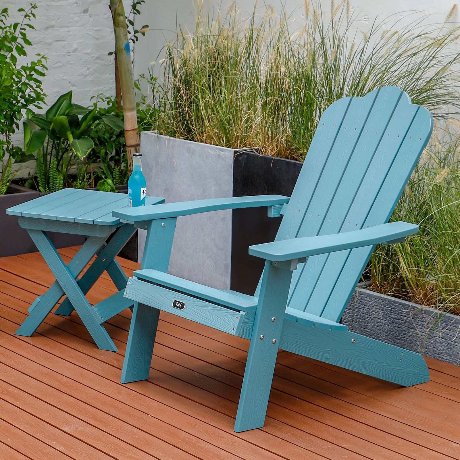 Adirondack Portable Folding Side Table Square All Weather and Fade