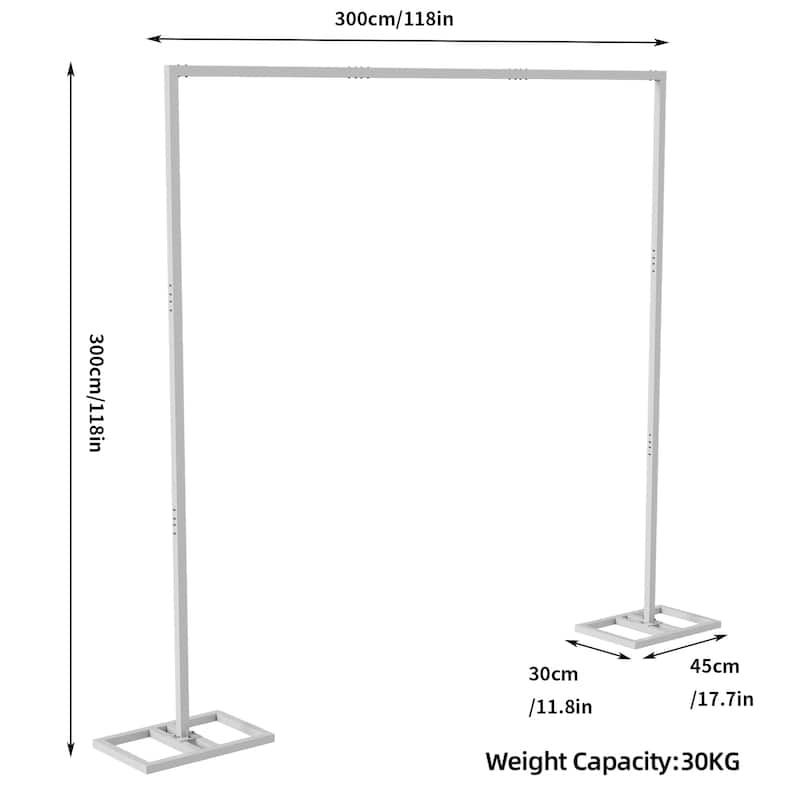 10x10Ft Heavy Duty Square Metal Wedding Backdrop Frame Arch Stand Adjustable
