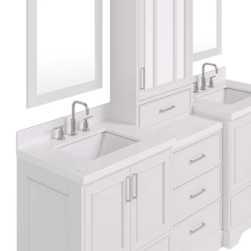 Ariel M085DCQR Stafford 84" Free Standing Double Basin Vanity Set with