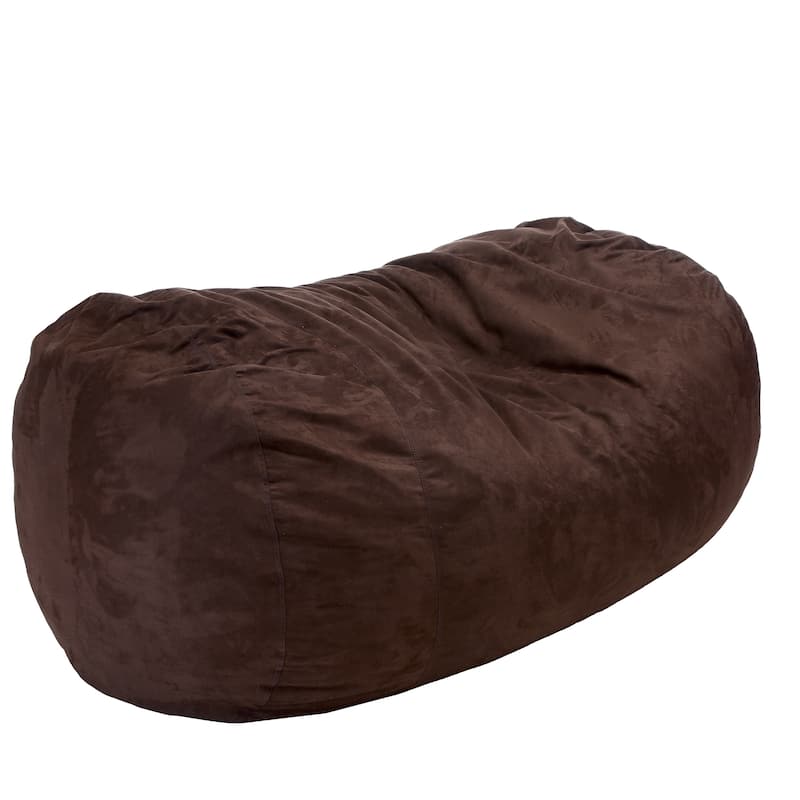 Jasper Traditional 8 Foot Cylindrical Suede Bean Bag - Brown