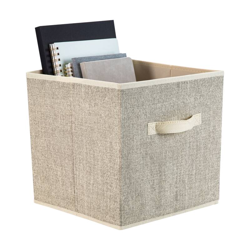 Simplify Collapsible Storage Cube in Faux Jute - L12x W12x H12