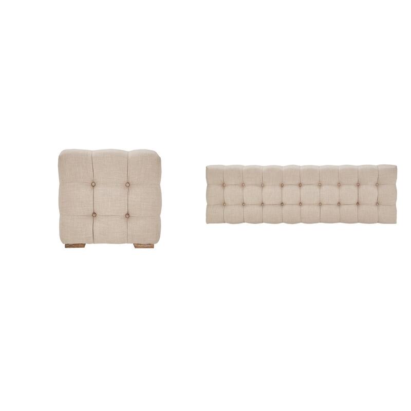Gdansk Linen Fabric Tufted Bench
