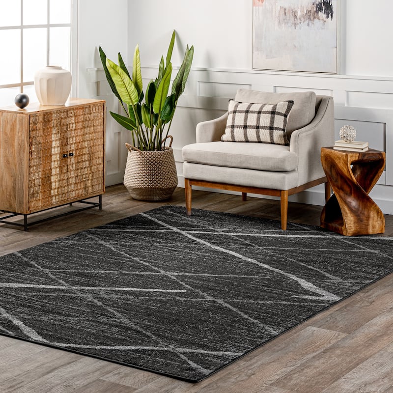 Nuloom Skylar Modern Abstract Area Rug - 8'2" x 11'6" - Charcoal