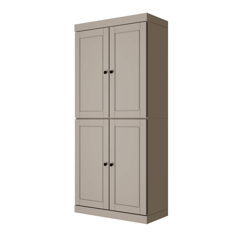 Palace Imports 100% Solid Wood 6-Shelf Bookcase with Solid Doors and Adjustable Shelves