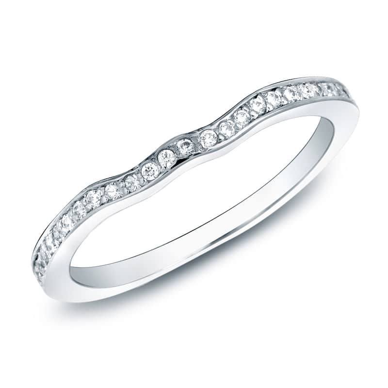 Auriya 1/4ctw Curved Diamond Wedding Band 14k Gold
