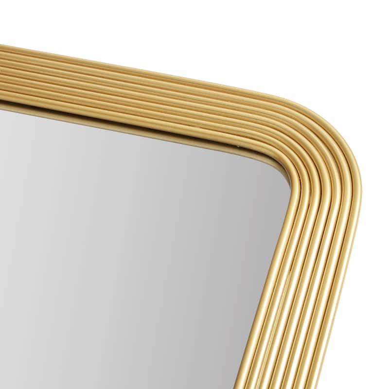 Rounded Rectangle Fluted Wall Mirror Gold See below