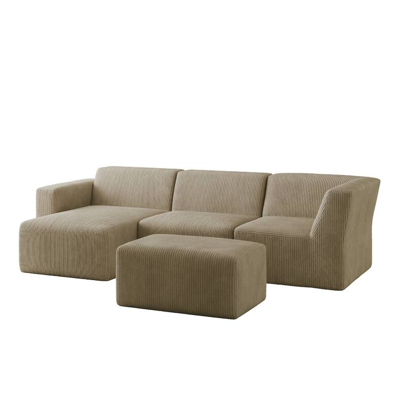 Modular Sectional Sofa 4-seater Oversized Chaise Lounge Couch for Living Room