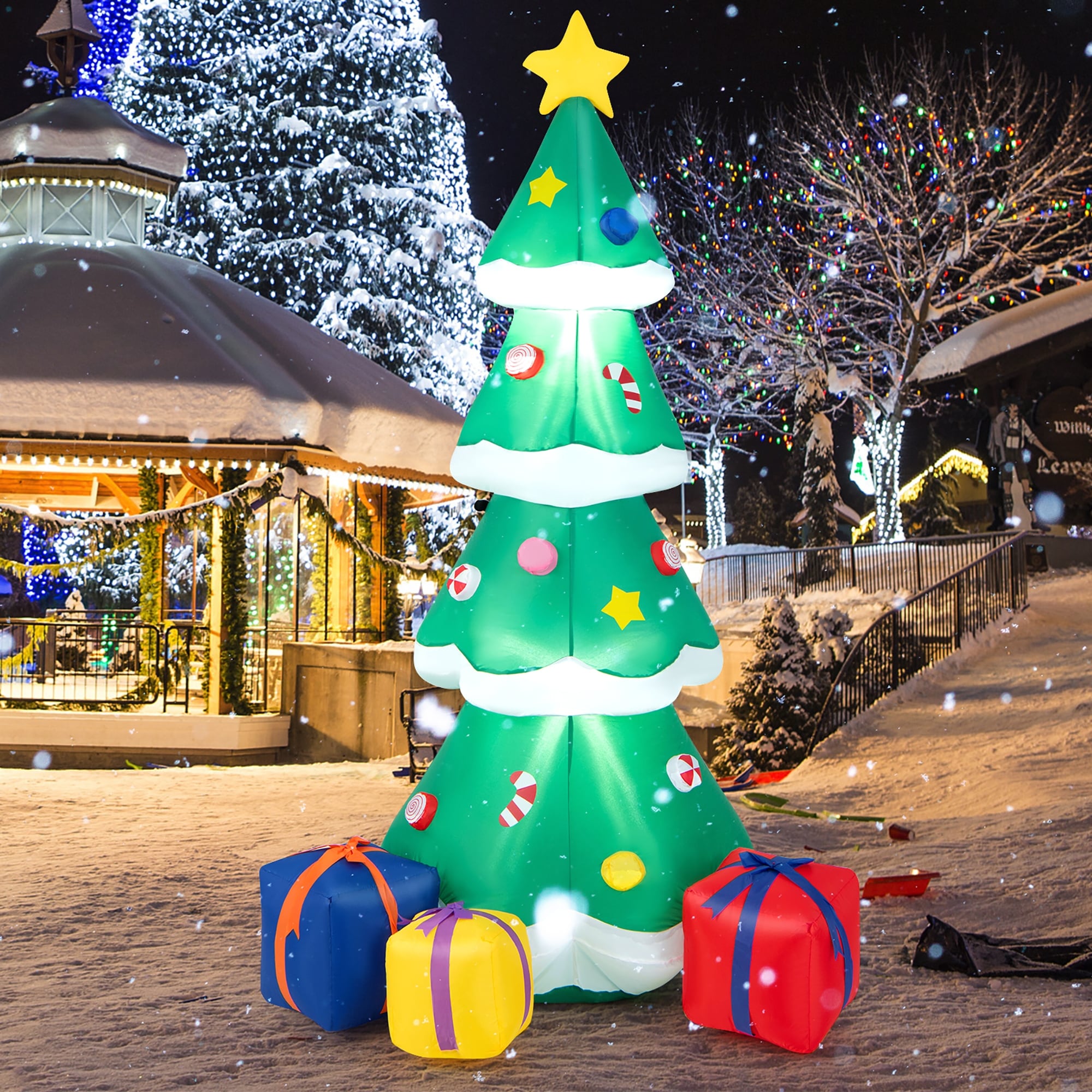 Gymax 6FT Tall Inflatable Blow up Christmas Tree Holiday Decor Tree w/ - See Details