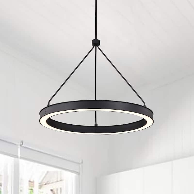 Longford 30 Inch LED Pendant Textured Black Acrylic Lens - Textured Black
