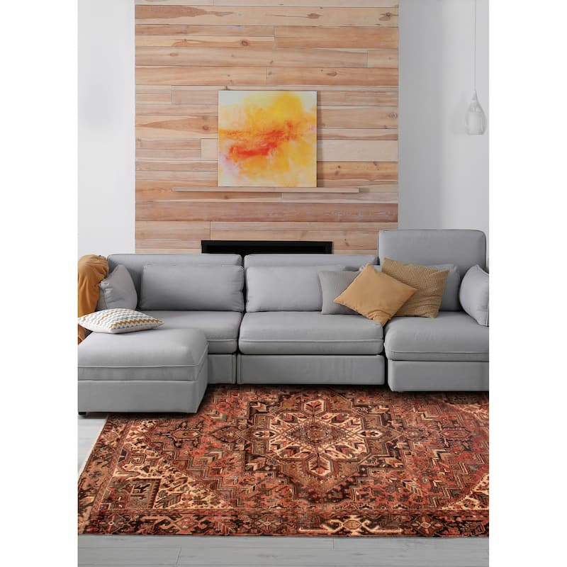 ECARPETGALLERY Hand-knotted Sarabi Dark Copper Wool Rug - 6'10 x 9'1