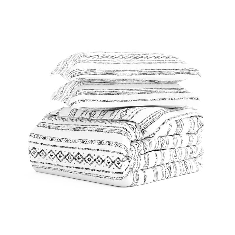 Becky Cameron Geo Threads 3-Piece Patterned Duvet Cover Set