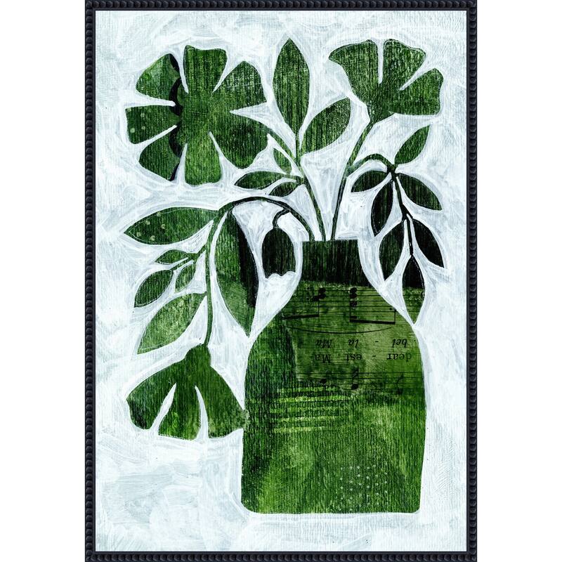 Abstract Green Floral No 2 by Susan Black Framed Canvas Wall Art Print