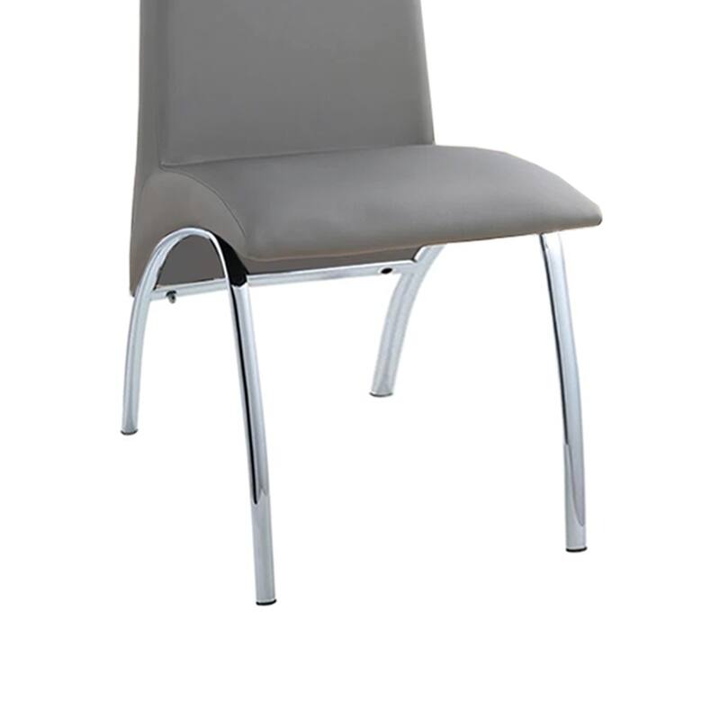 2PCS Leatherette Upholstered Side Chairs with Chrome Legs