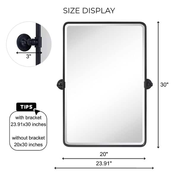 dimension image slide 23 of 25, TEHOME Woodvale Rectangle Vertical Metal Wall Mirrors