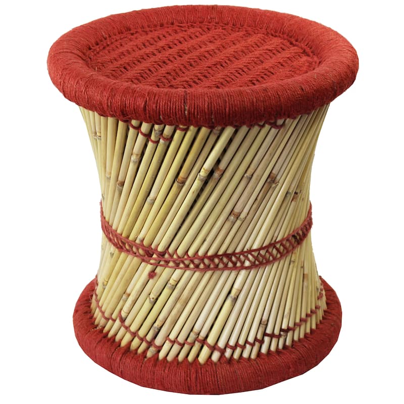 Natural Geo Moray Decorative Handwoven Jute Accent Stool