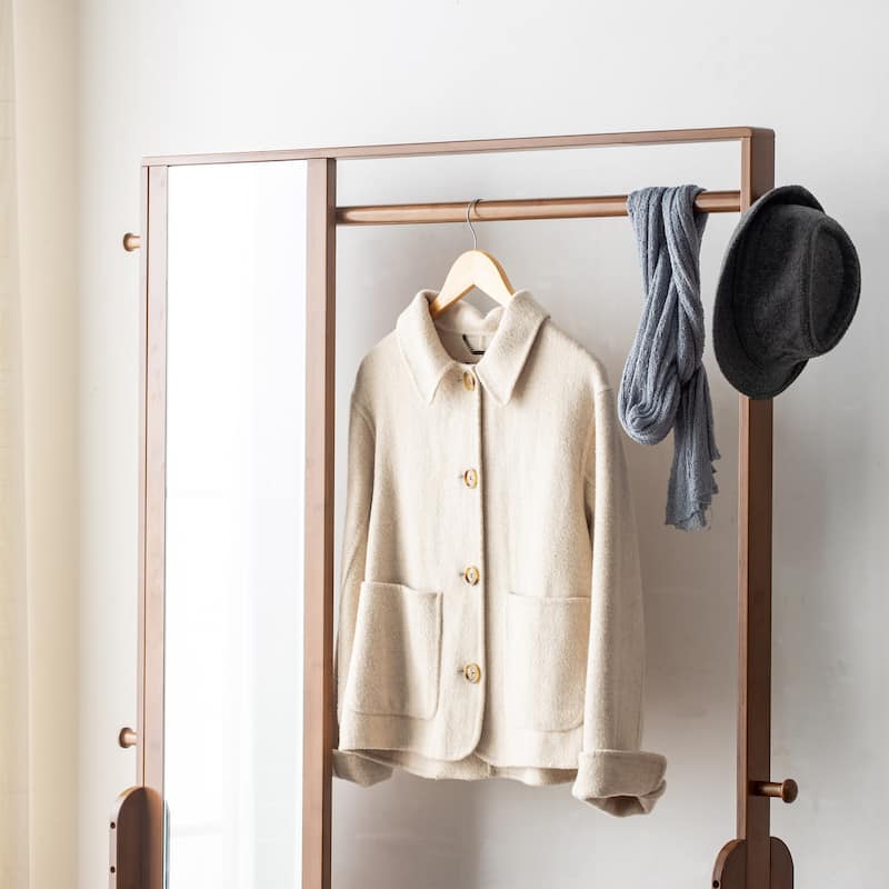 Floor Hanging Clothes Rack, Shoe Bench Clothes Rack All-in-One Multifunctional Clothes Rack